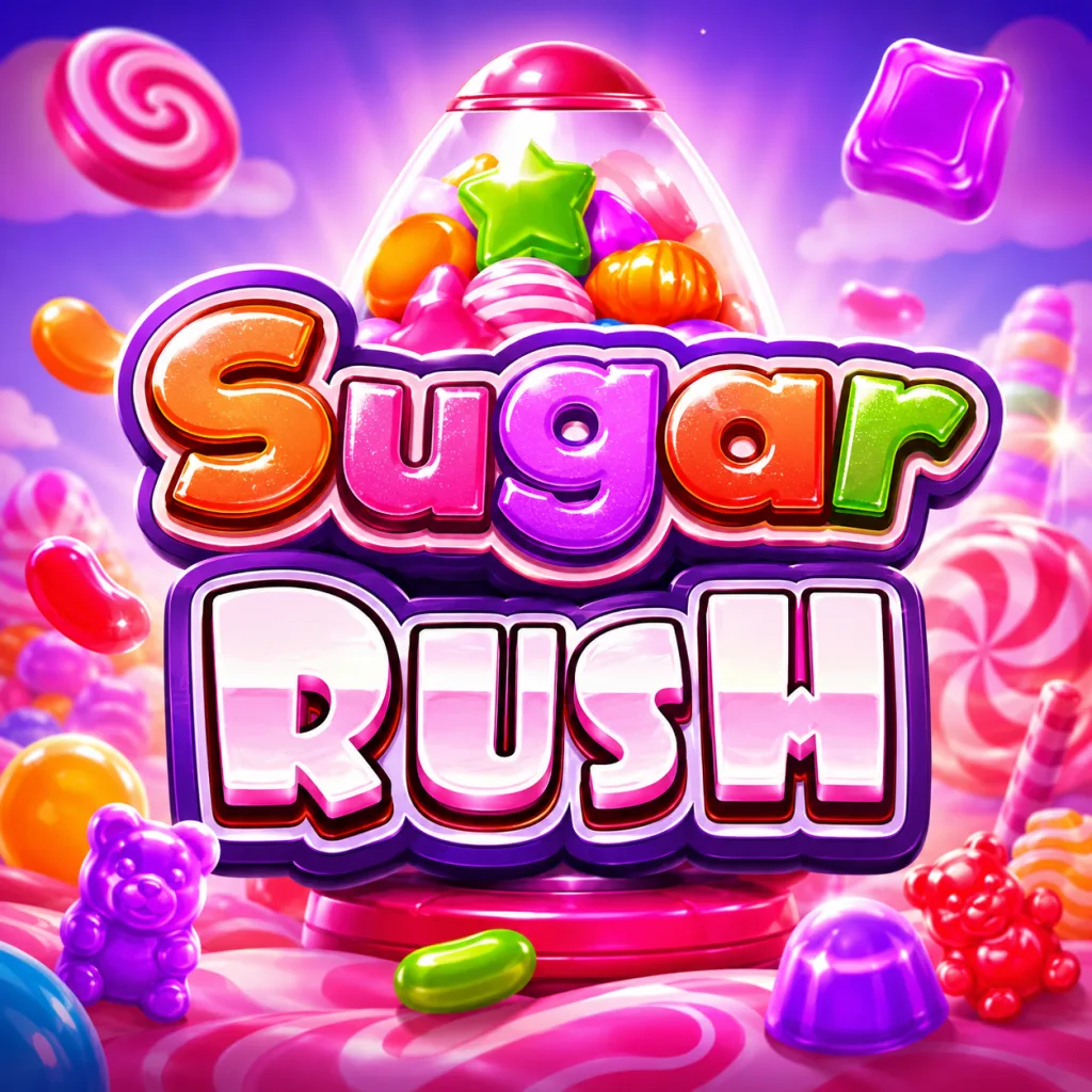 Sugar Rush ภาพประกอบบทความธีมลูกกวาดและเครื่องกัมบอลสีสันสดใส