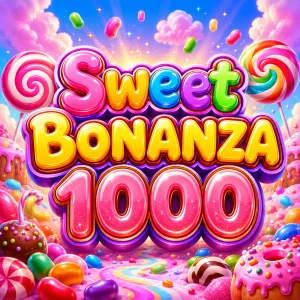 Sweet Bonanza 1000 ภาพประกอบฟีเจอร์อิมเมจธีมลูกกวาดสีสันสดใส เหมาะสำหรับบทความและโพสต์